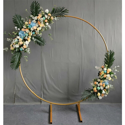 Large View 1m Round Balloon Arch on stand - Gold