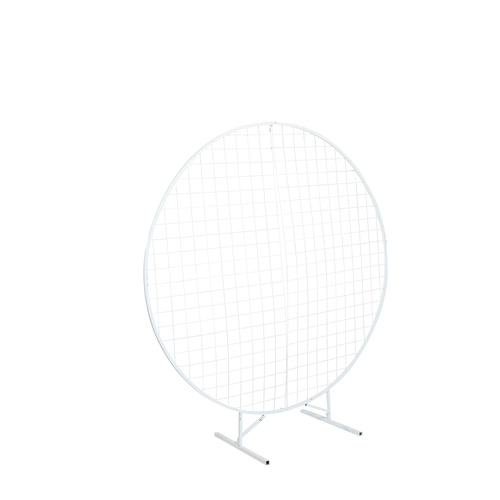 Large View 1.5m Round Mesh Balloon Arch on stand - White