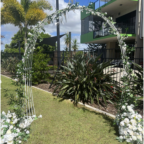 Large View 2.4m - illusion Wedding Arch Frame - White (Note: may increase shipping charges drastically as exceptionally bulky)
