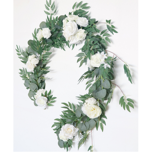 Large View 1.8m Luxury Native Dollar & Willow Native  Eucalyptus Garland - White/Cream