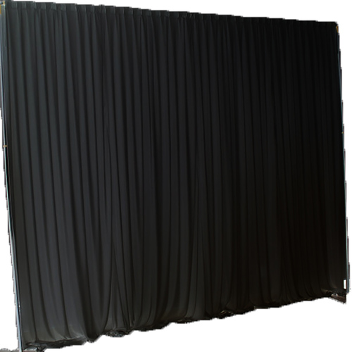 Large View 3mx4m - Chiffon Backdrop Curtain - Black ( 2 layers of Chiffon) 