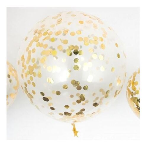 Large View 90cm Giant Gold Confetti Balloon