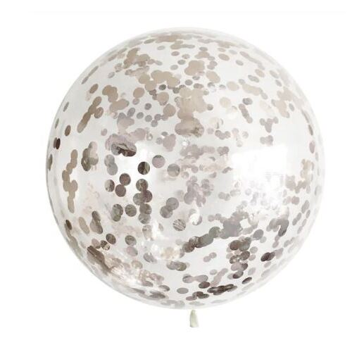 Large View 90cm Giant Silver Confetti Balloon