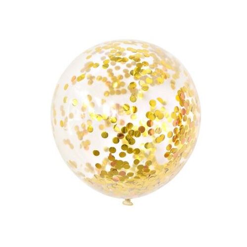 Large View 30cm Clear Balloon - Gold Foil Confetti