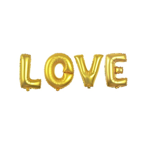 Large View Gold Love Foil Balloon - 40cm tall