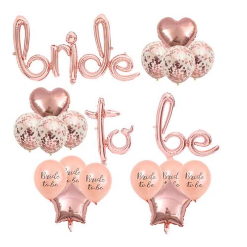 Large View Hens Party Balloon Pack - Rose Gold