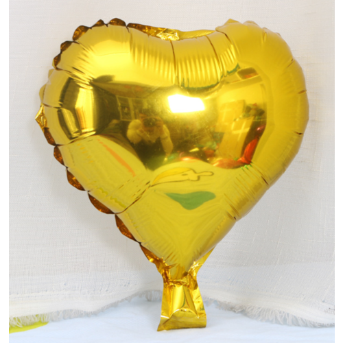 Large View 25cm Gold Foil Heart Balloon