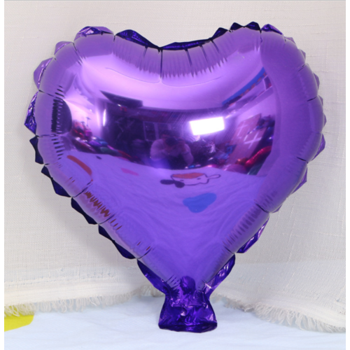 Large View 25cm Purple Foil Heart Balloon