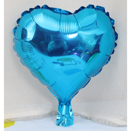 Large View 25cm Blue Foil Heart Balloon