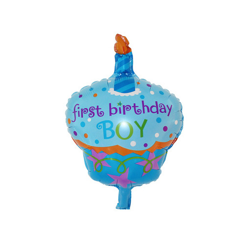 Large View Foil First Birthday Boy Balloon -  96X69CM