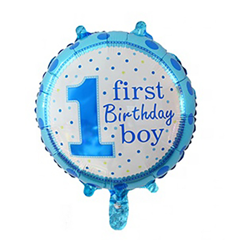 Large View Foil First Birthday Boy  Balloon -   45cm