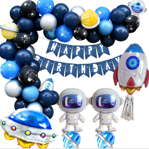 Large View 75pc Outer SpaceTheme Balloon Garland Decorating Kit