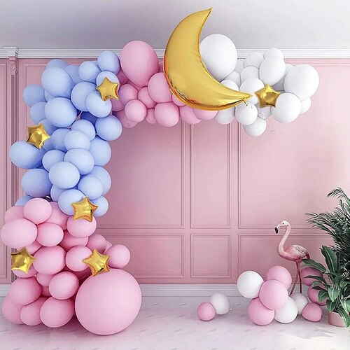 Large View Baby Pastels/Moon Theme 119pcs Balloon Garland Decorating Kit