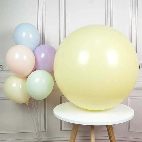 Large View 90cm (36") Pastel Macaroon Giant Balloon - Yellow