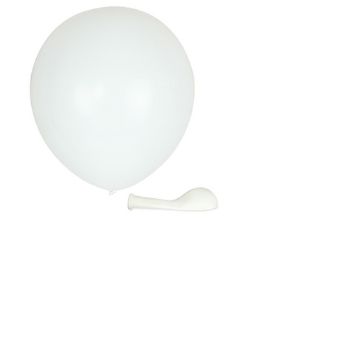 Large View 10pcs - 12cm (5")  Pastel Balloons - White