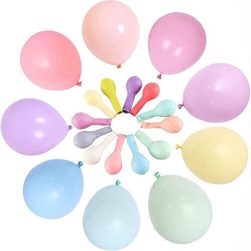 Large View 10pcs - 25cm (10")  Pastel Balloons - Mixed Colours