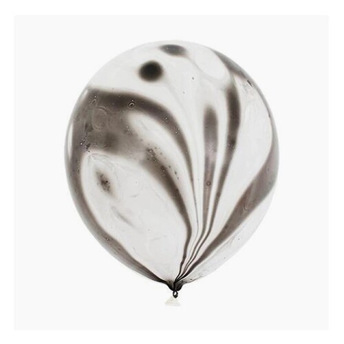 Large View 10pcs - 25cm (10")  Marble/TieDie Balloon - Black