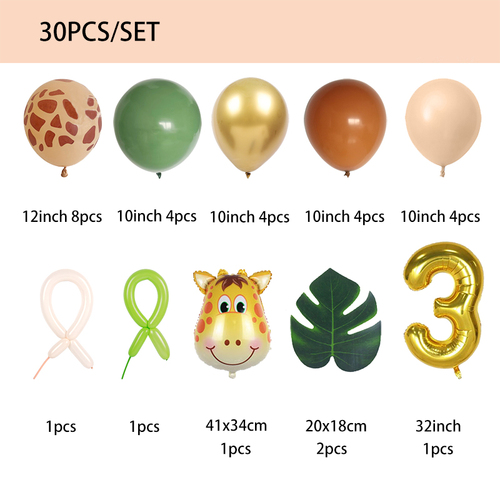 Large View 30pcs - 3rd Safari Themed Birthday Set