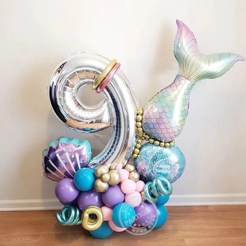 Large View 38pcs - Mermaid Themed Birthday Set - 1st - 5th Available