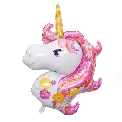 Large View 35cm Giant Unicorn Balloon - Pink