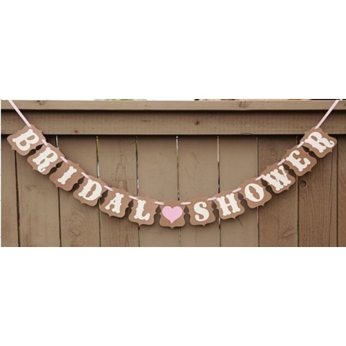 Large View Bridal Shower Banner - Natural Cardboard Colour