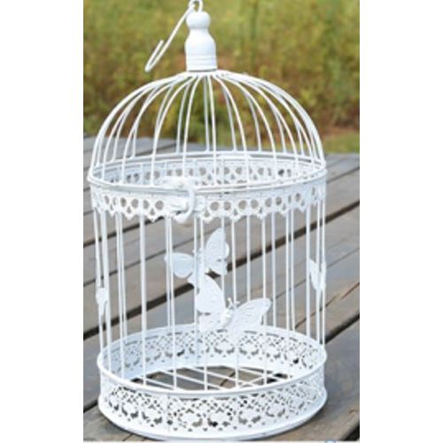 Large View LARGE ROUND - White Decorative Bird Cage