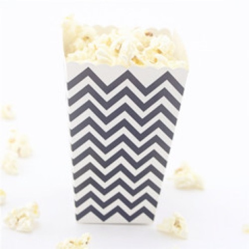 Large View Black Chevron Mini Popcorn or Lolly Box