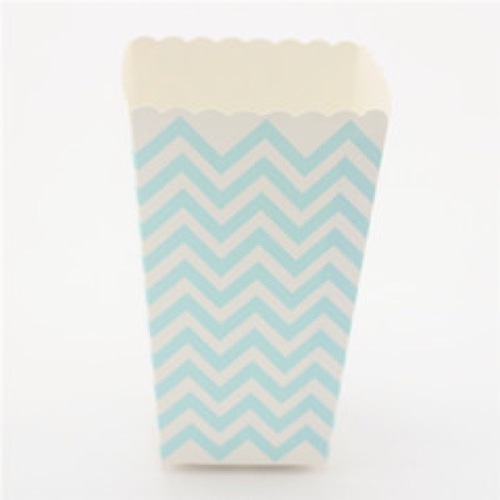 Large View Blue Striped Mini Popcorn or Lolly Box