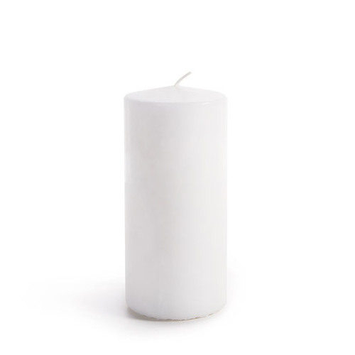 Large View 15cm White Pillar Candle Wax