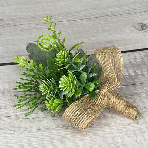 Large View Buttonhole - Greenery/Burlap - Style 2