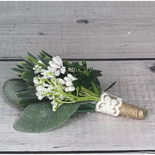 Large View Buttonhole - Greenery/Burlap - Style 3