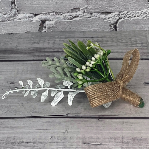 Large View Buttonhole - Greenery/Burlap - Style 4