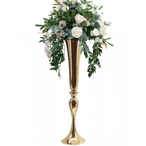 Large View 75cm Tall Trumpet GOLD Vase