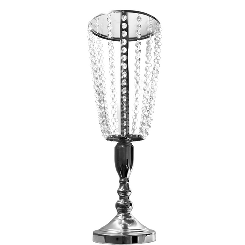 Large View 57cm Acrylic Crystal Chandelier Style Centerpiece - Silver