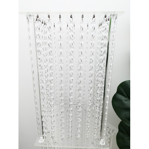 Large View 40cm Clear Acrylic Plinth Centerpiece/Riser with Crystals