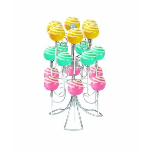 Large View 3 Tier - Silver Metal Lollypop / cake pop Holder