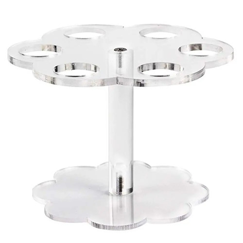 Large View 6 Hole Rose Petal Cone Stand - Clear Acrylic