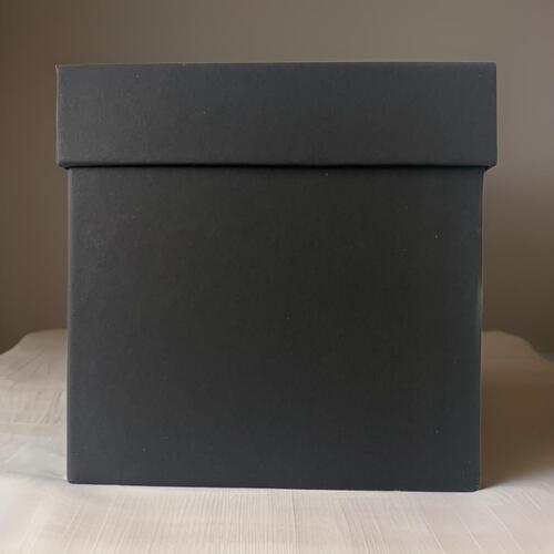 Large View 13cm Square Gift Box with Lid - Black