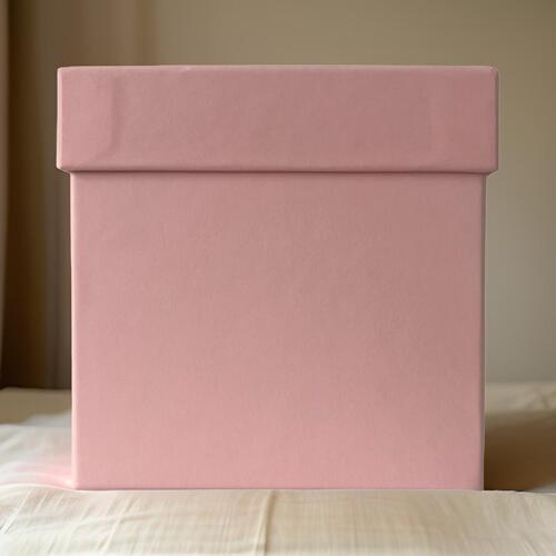 Large View 13cm Square Gift Box with Lid - Pink