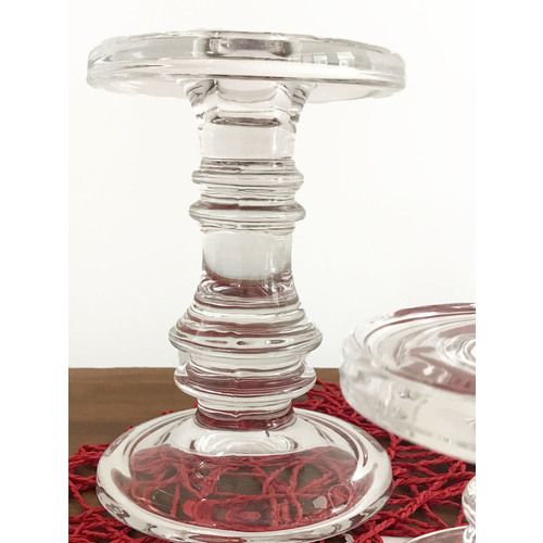 Large View Glass Pillar Candle Holder -  Large 16cm 