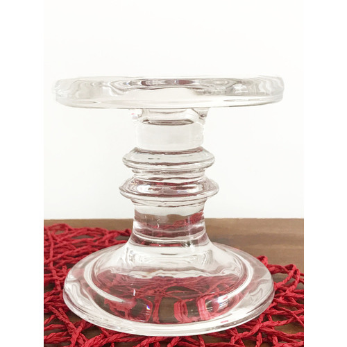 Large View Glass Pillar Candle Holder -  Medium 11cm 