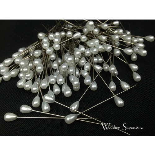 Large View 100pk Pearl Pear Head Pins