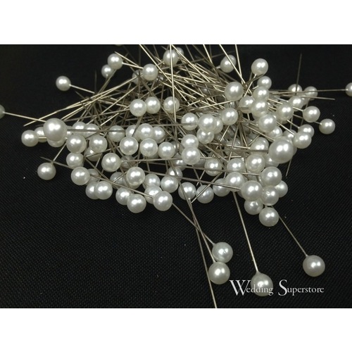 Large View 100pk Large Round Pearl Head Pins