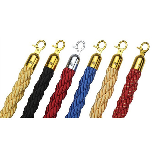 Large View Bollard Twist Cords Rope-Red (Gold Hook)