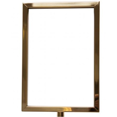 Large View A4 Stanchion/Bollard Sign Holder - Gold