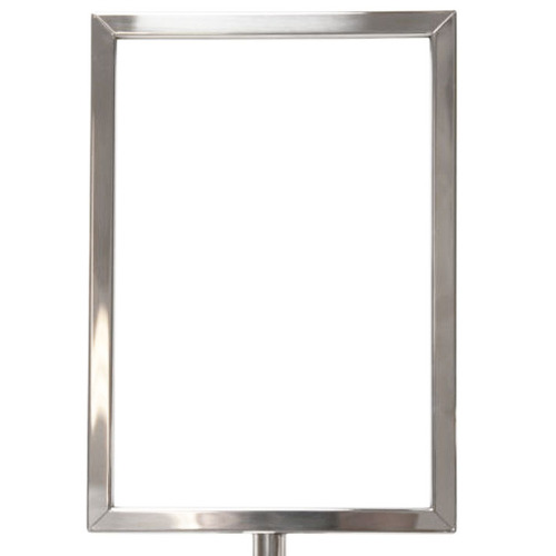 Large View A4 Stanchion/Bollard Sign Holder - Silver