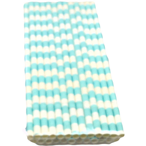 Large View 24Pk Blue Stripe Straw