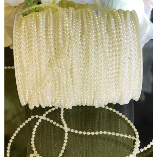 Large View 3mm Ivory String Beads - 96m Chain/Garland
