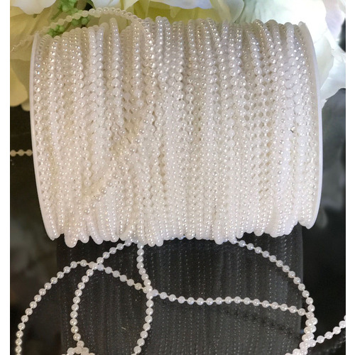 Large View 3mm White String Beads - 96m Chain/Garland