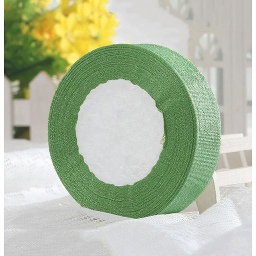 Large View 2.5cm Green Glitter Ribbon - 25m